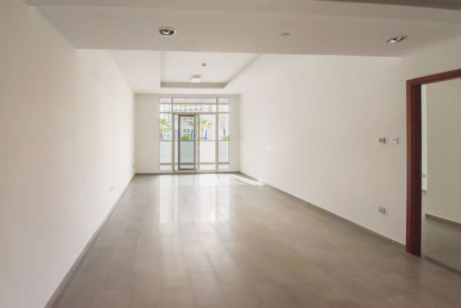 Balcony view of Dubai Marina from JAM Marina Residence one-bedroom apartment for rent