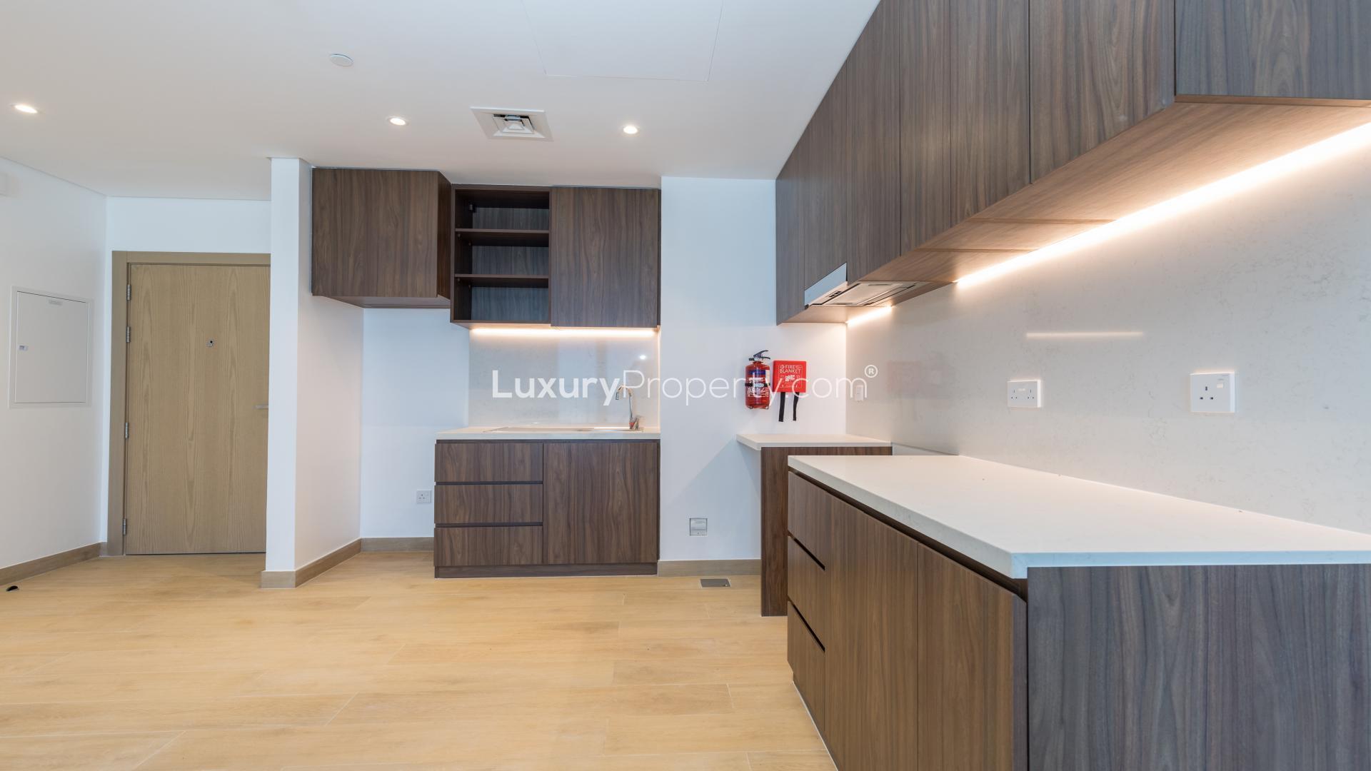 Brand new 1 bed apartment interior with modern kitchen in La Mer, Jumeirah