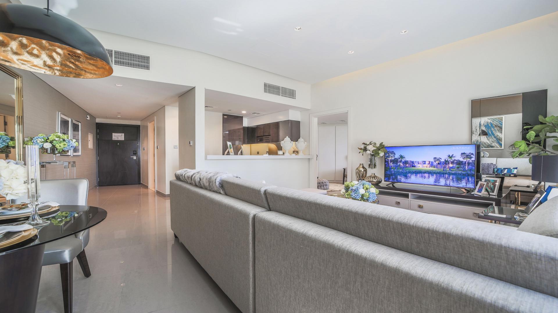 Luxury studio bedroom in DAMAC Majestine, Business Bay with modern decor and plush bedding