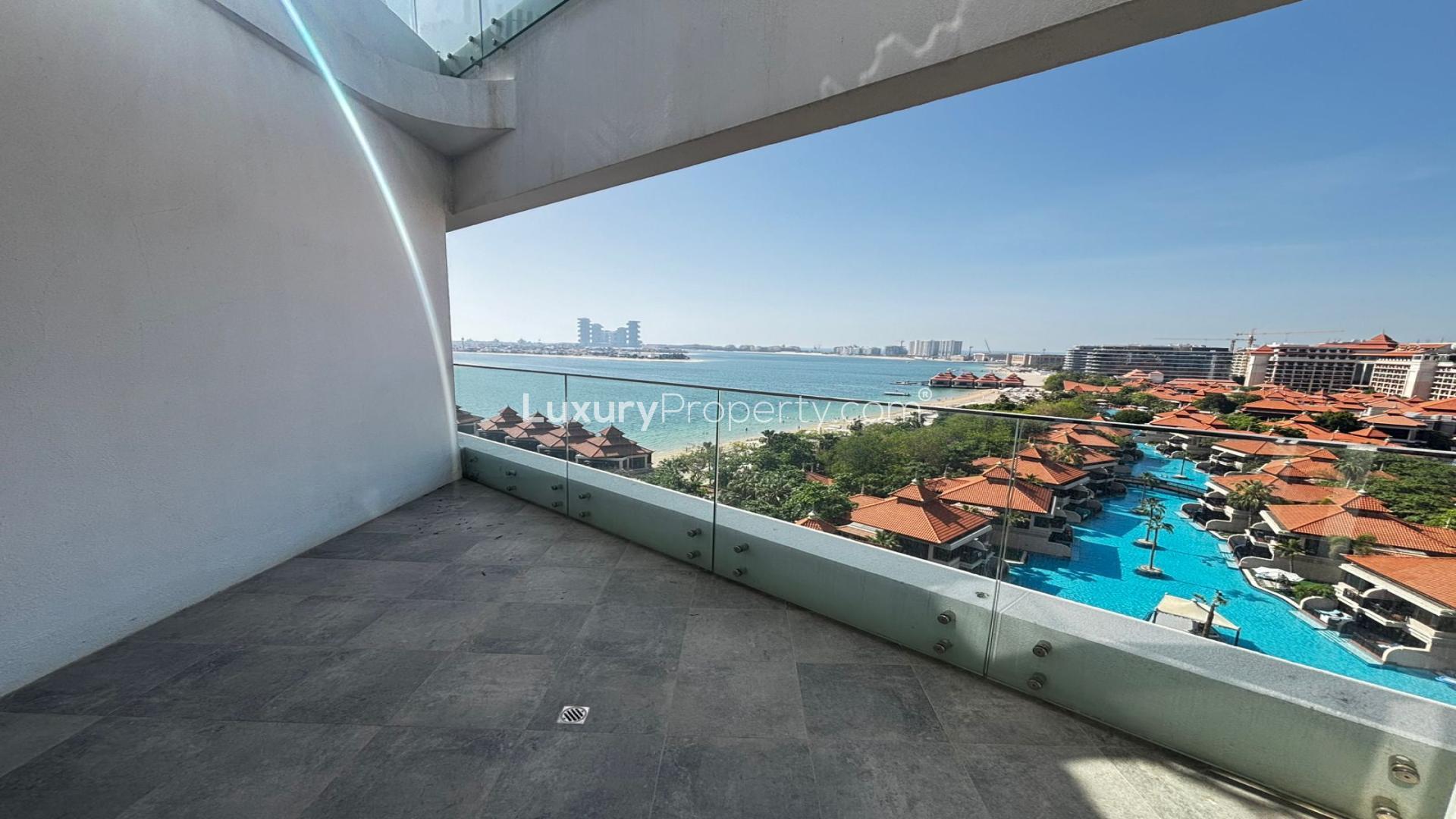 Modern living room in Azizi Mina apartment, Palm Jumeirah, featuring stylish furniture and decor