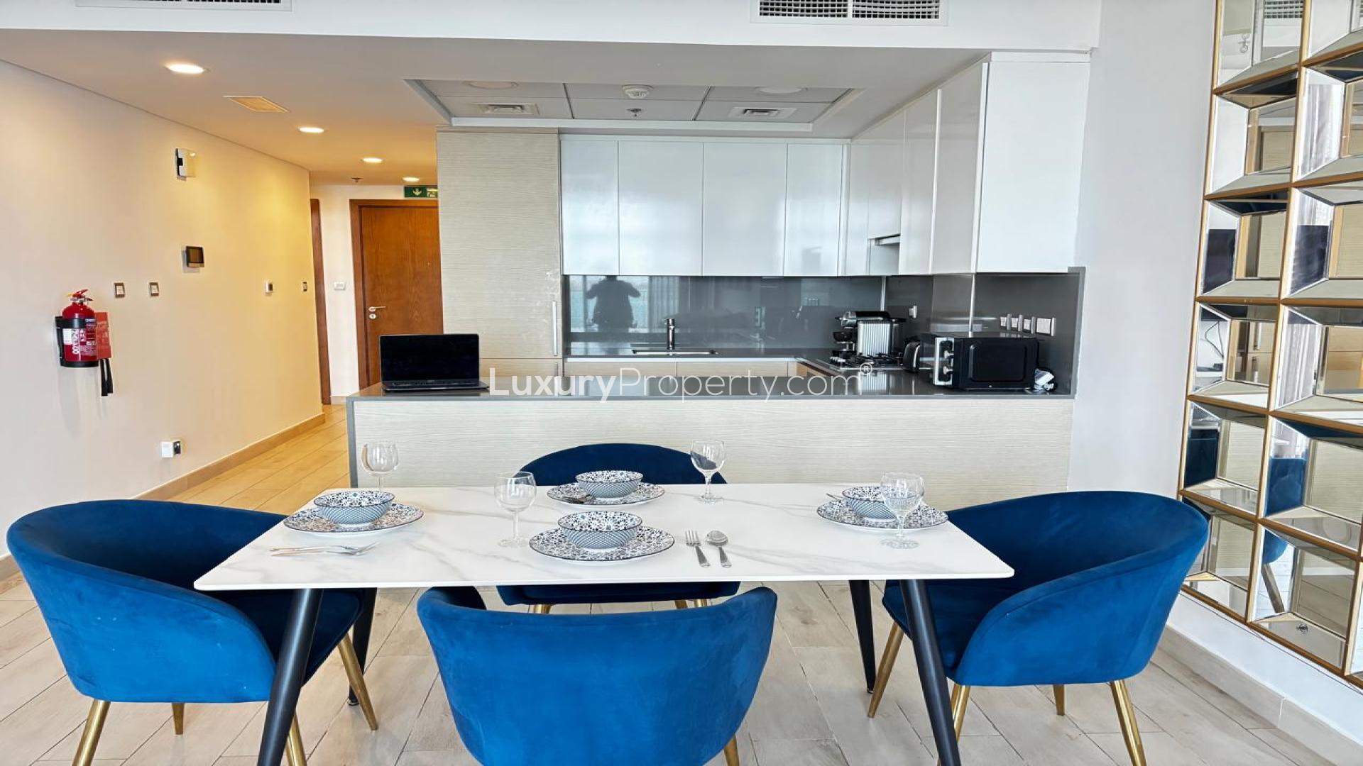 Furnished living room in 1-bedroom apartment, Azizi Mina, Palm Jumeirah for rent