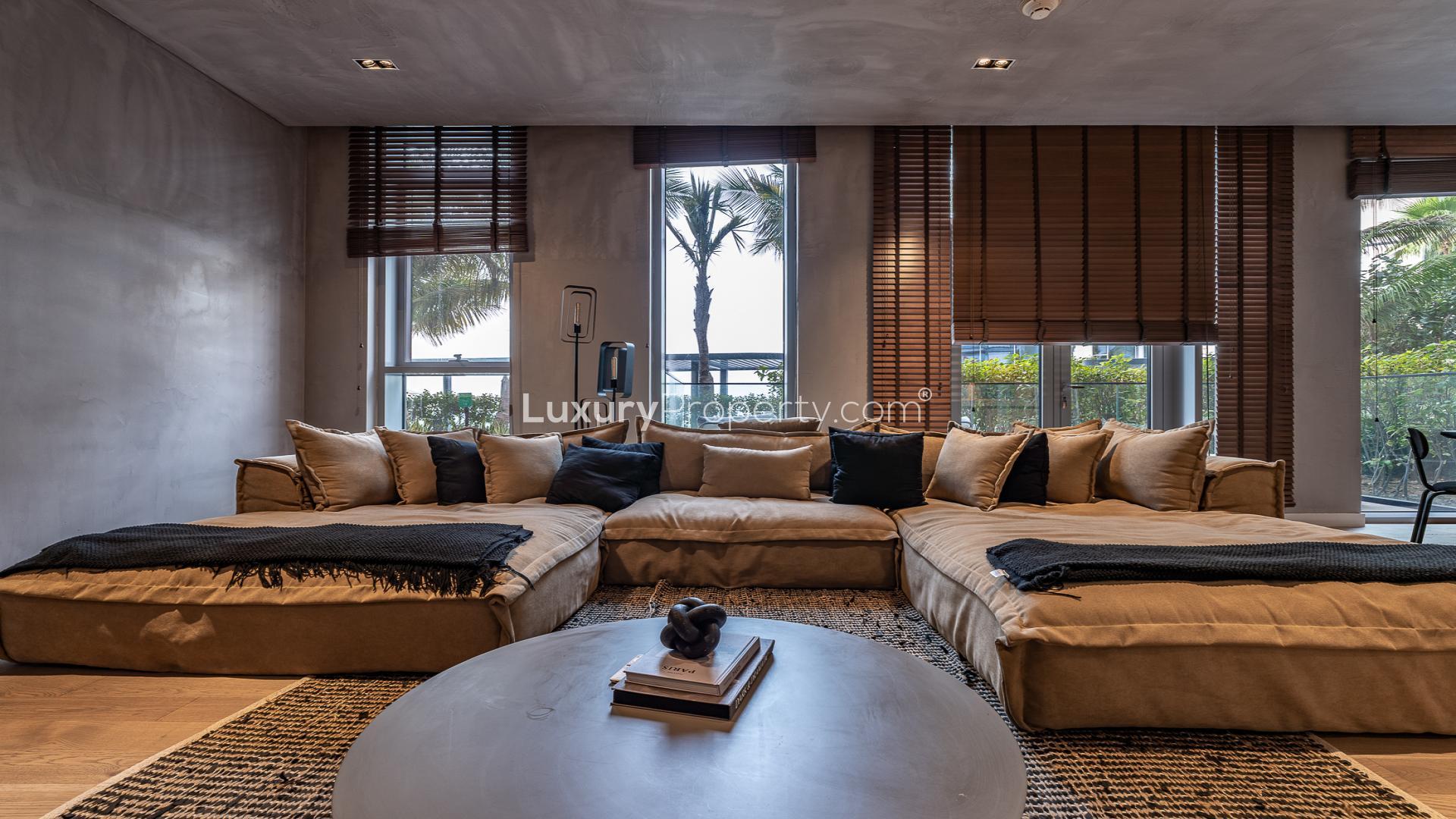 Modern furnished living room in Bluewaters Residences apartment for rent, LP48037