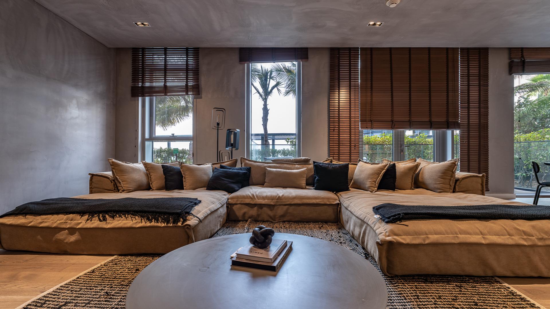 Modern furnished living room in Bluewaters Residences apartment for rent, LP48037