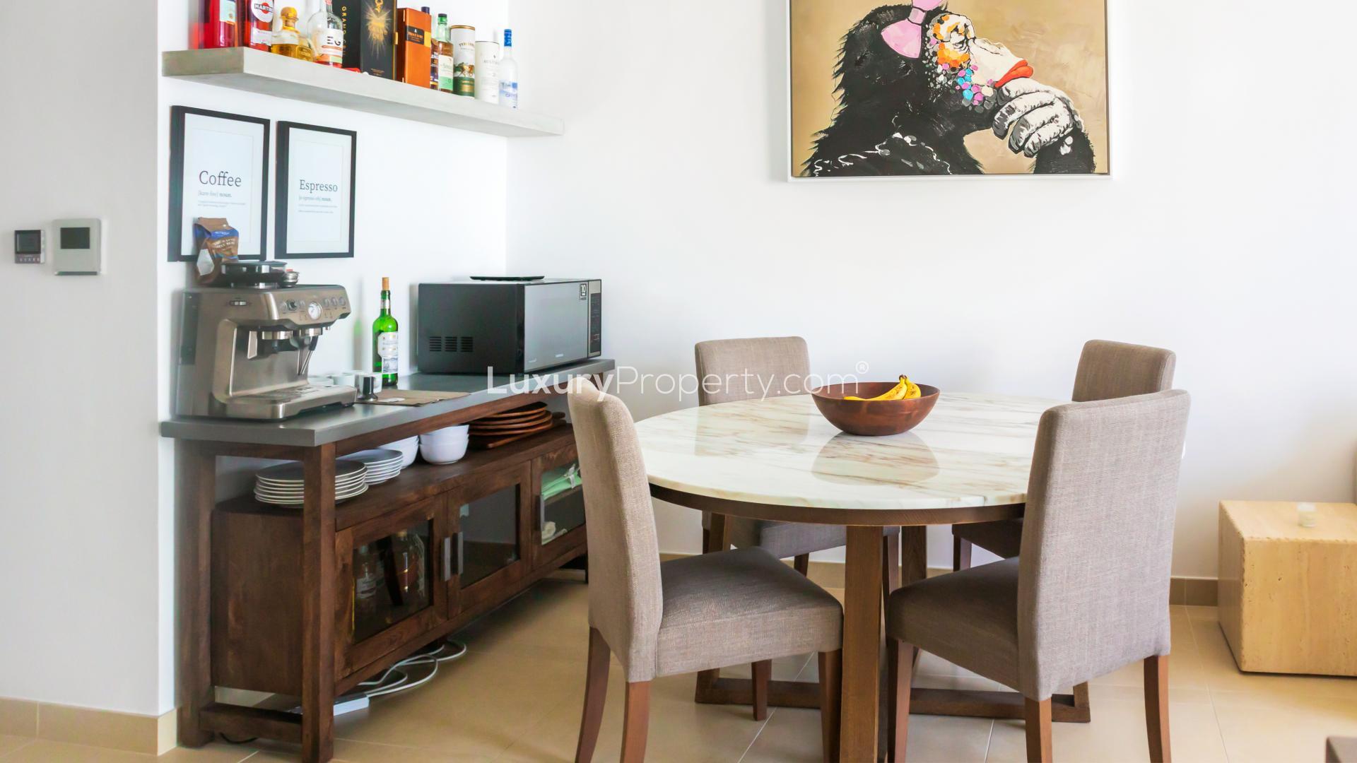 Luxurious living room in 1-bedroom apartment, Marina Gate 2, Dubai Marina, stunning city view