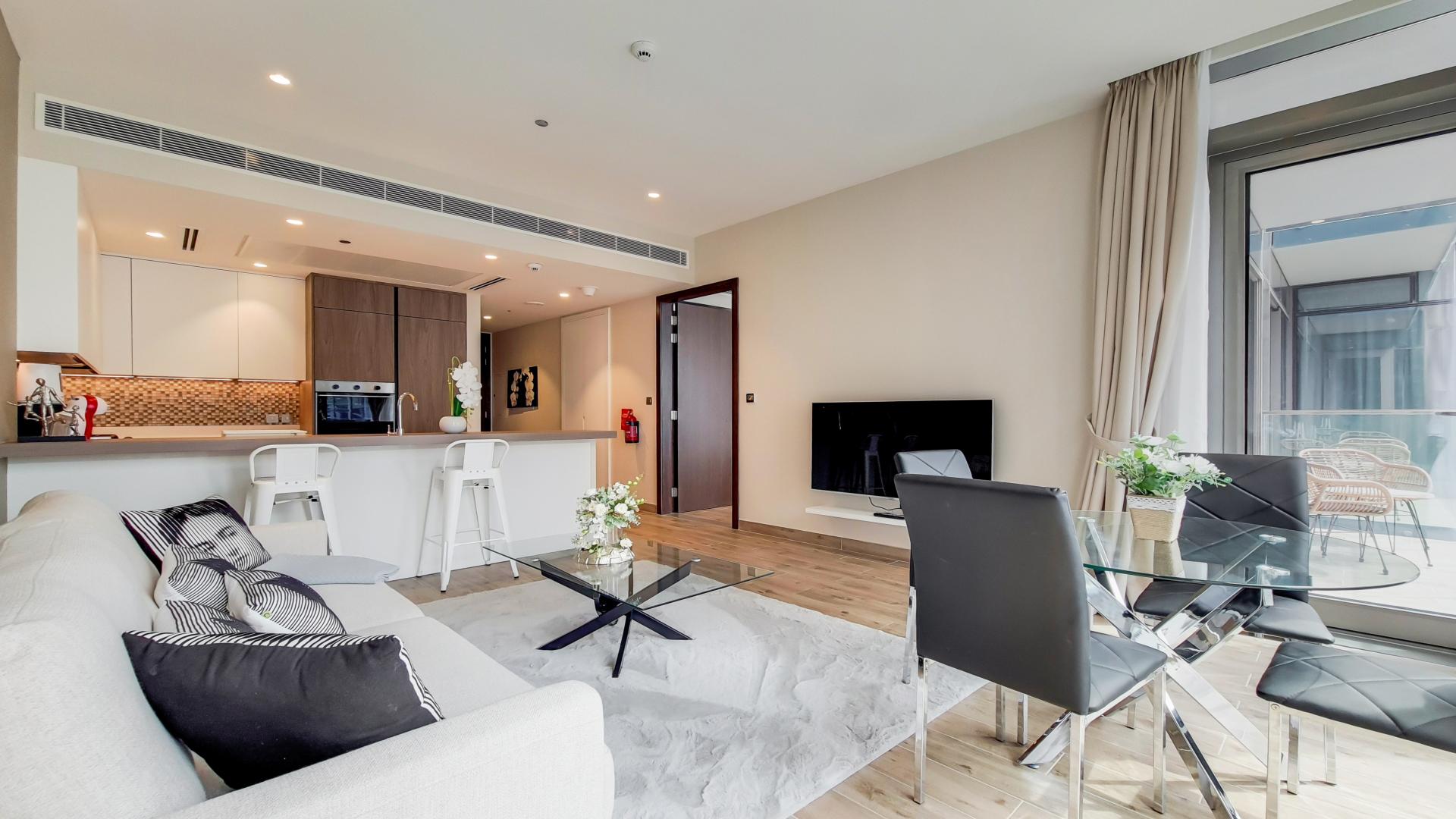 Upgraded high-floor apartment balcony with stunning Dubai Marina views, Marina Gate community