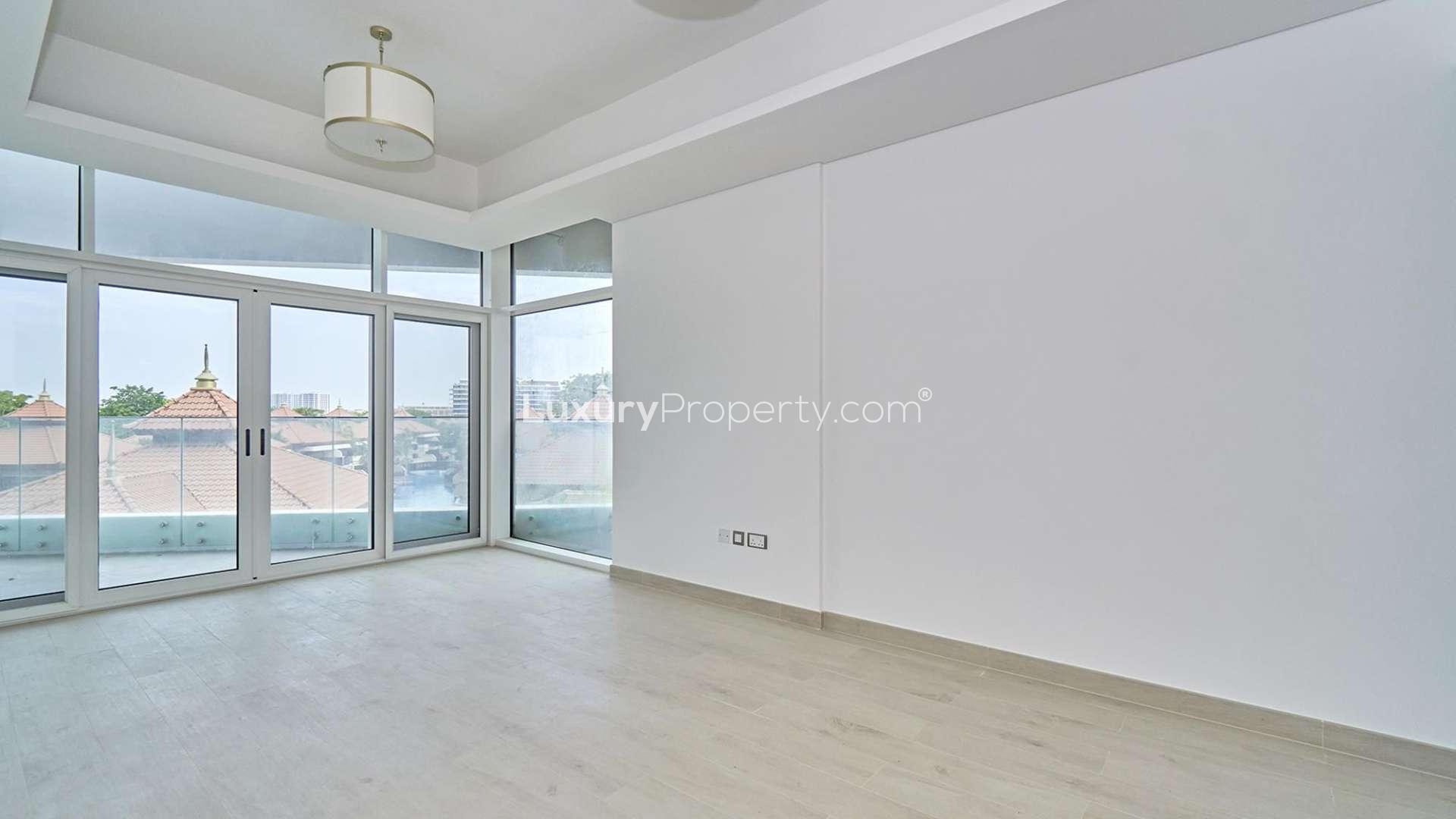 Modern apartment building with pool, MINA by Azizi, Palm Jumeirah, private beach access