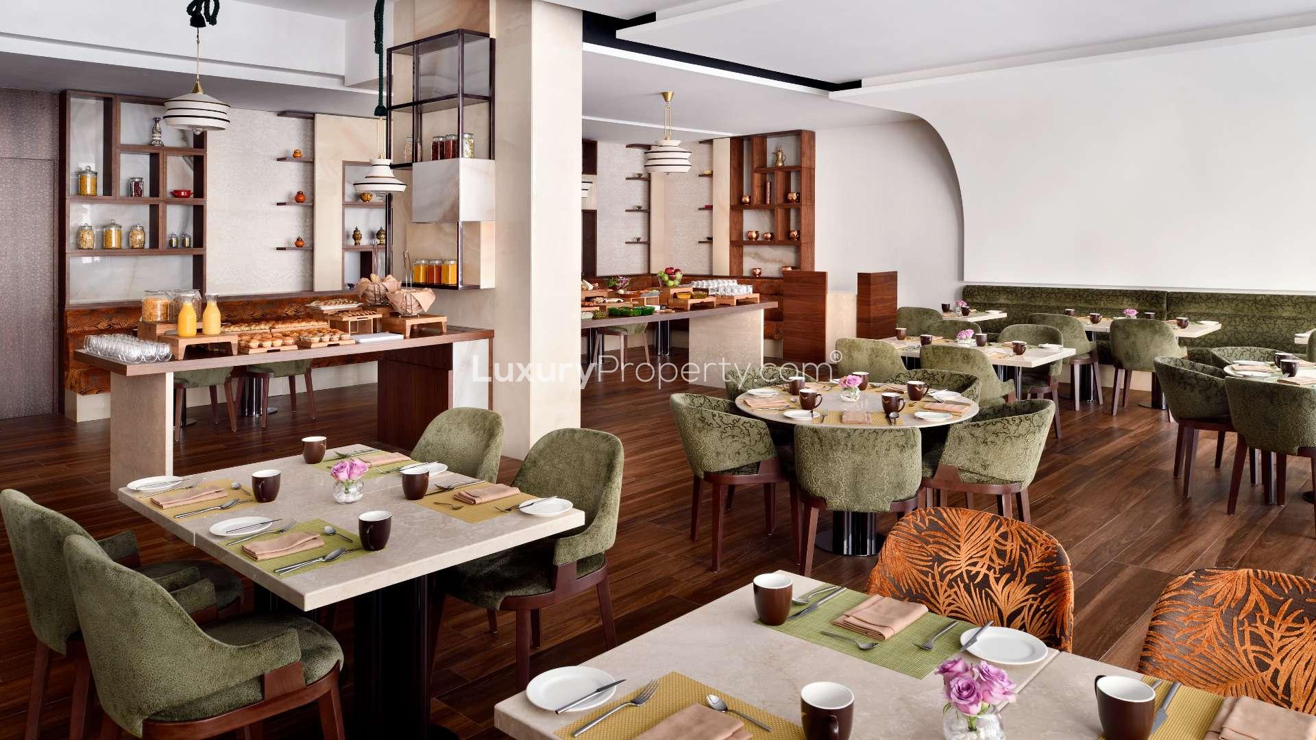 Modern bathroom in furnished studio apartment near Dubai Mall, Movenpick Hotel Apartments