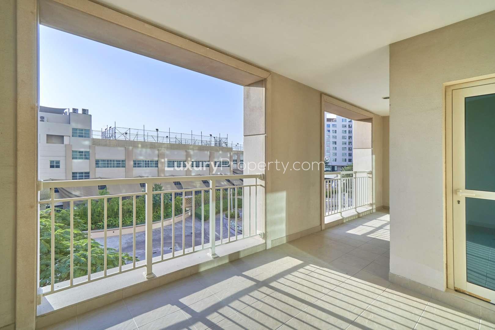 Spacious balcony view at Mosela Waterside Residences, The Views, 1-bedroom apartment for rent