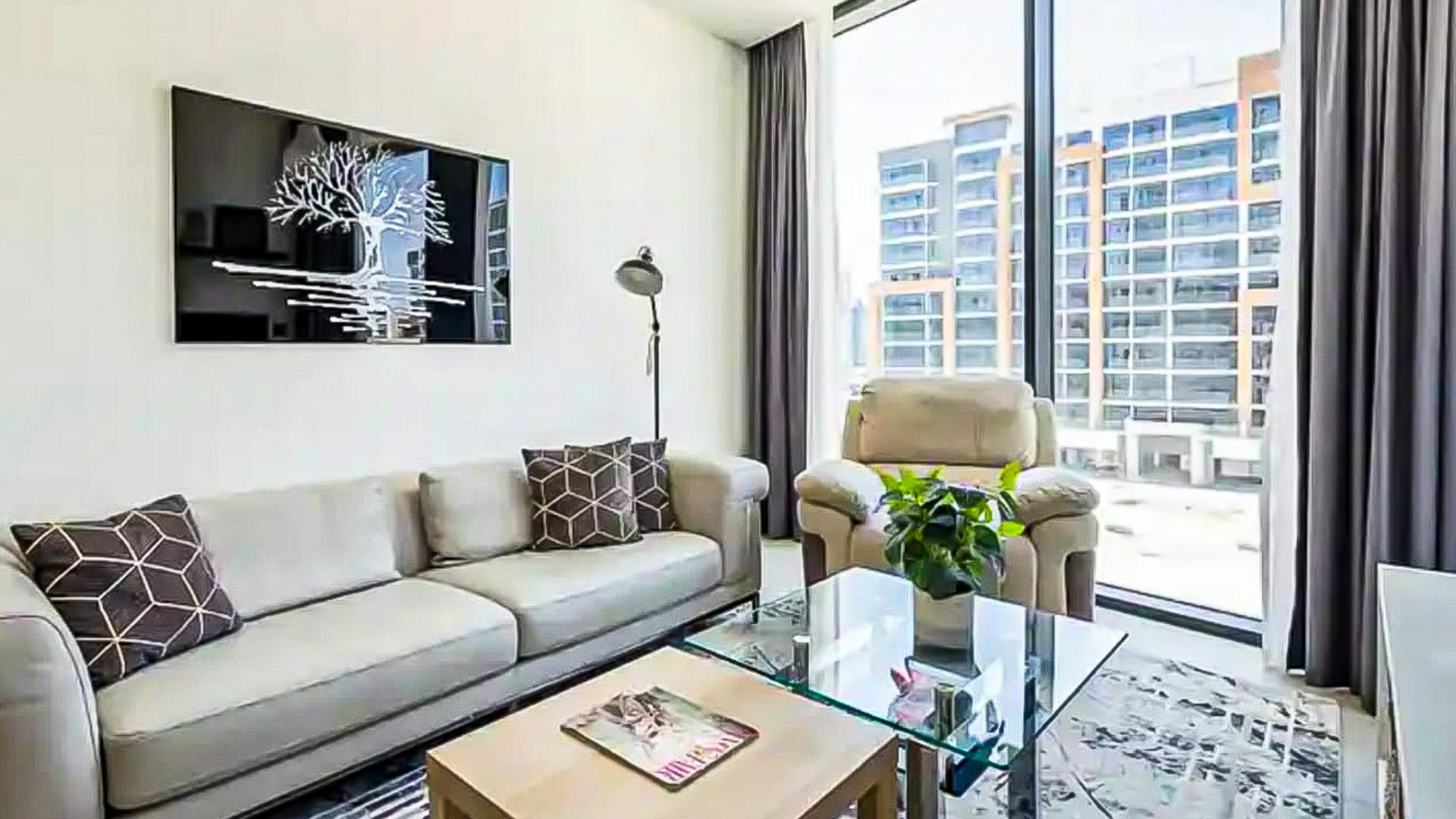 Brand new furnished apartment living room and kitchen, Sobha Hartland, Mohammed Bin Rashid City