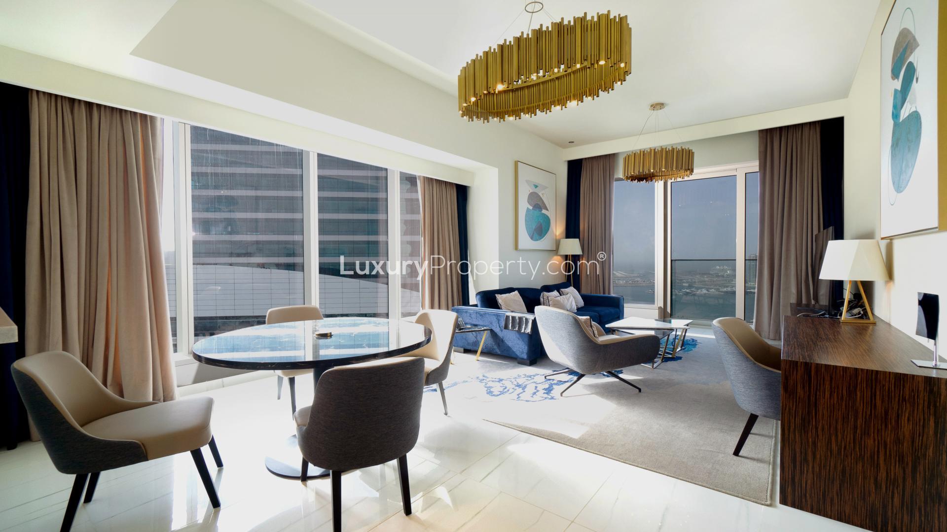 Luxury 1-bedroom apartment interior with sea view, Avani Palm View, Dubai Media City