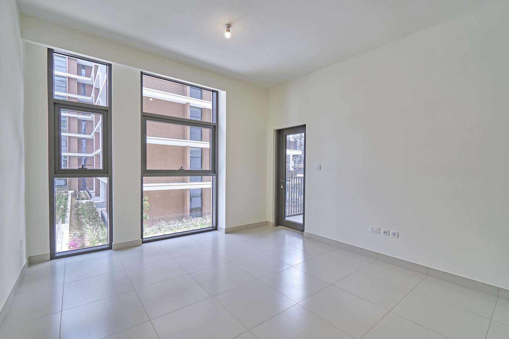 Bright living area in one-bedroom apartment, Park Point, Dubai Hills Estate, modern interior