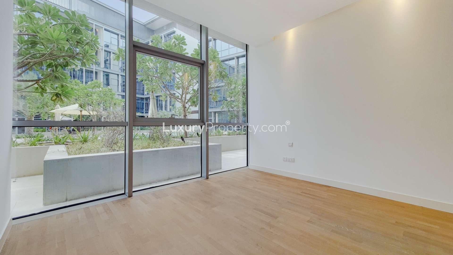 Spacious City Walk apartment with large windows and garden view for rent in Building 3A