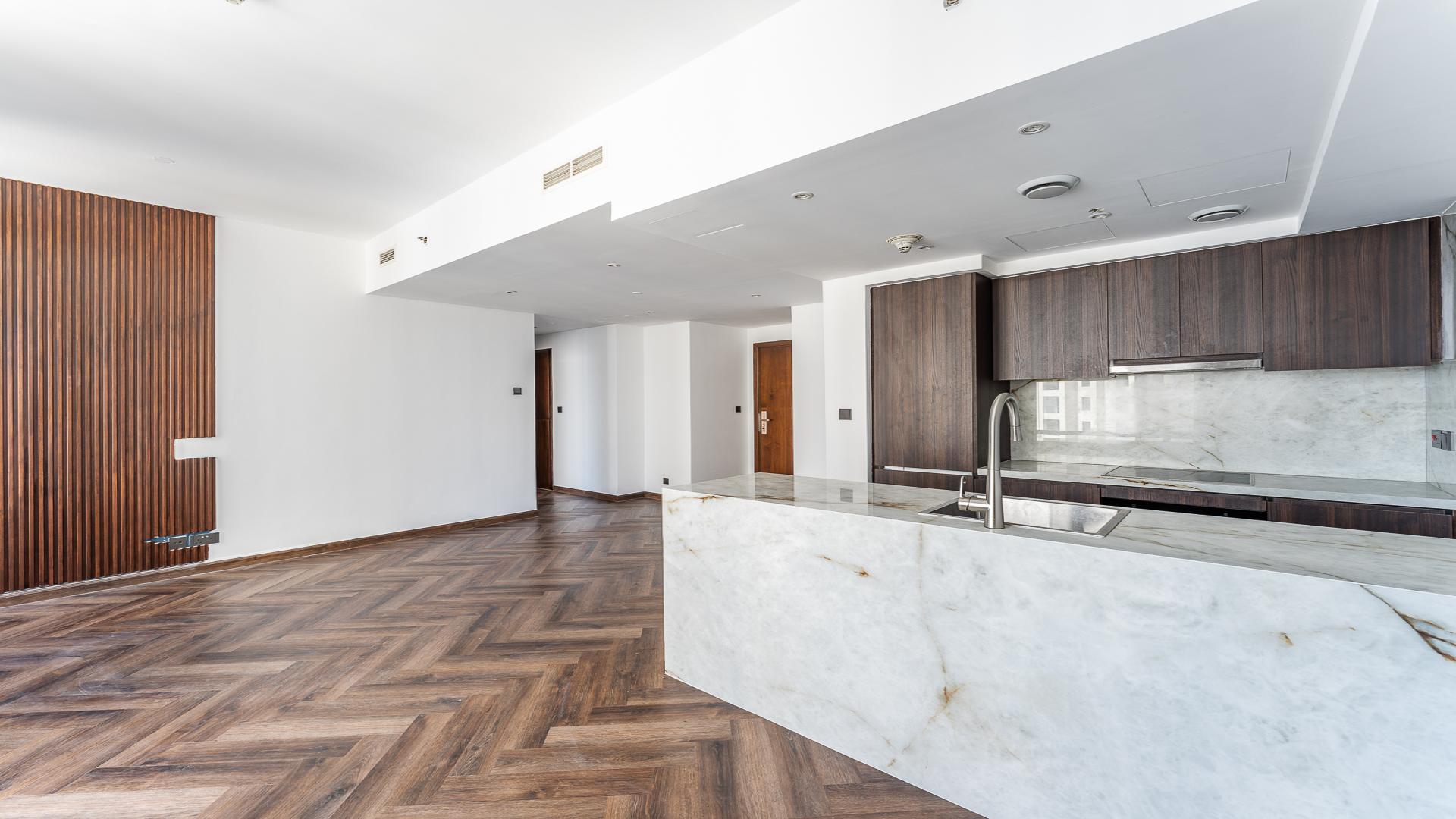 High-floor upgraded apartment interior with wooden flooring, Sanibel Tower, Dubai Marina