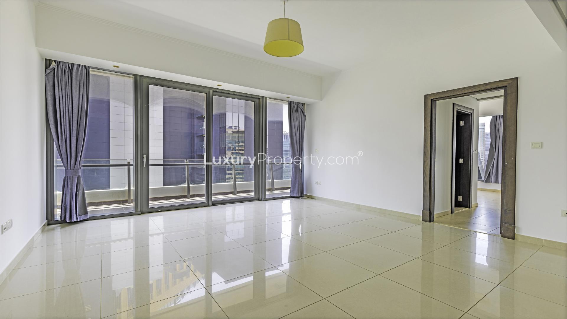 Apartment balcony with stunning Dubai Marina view, Silverene, available for rent