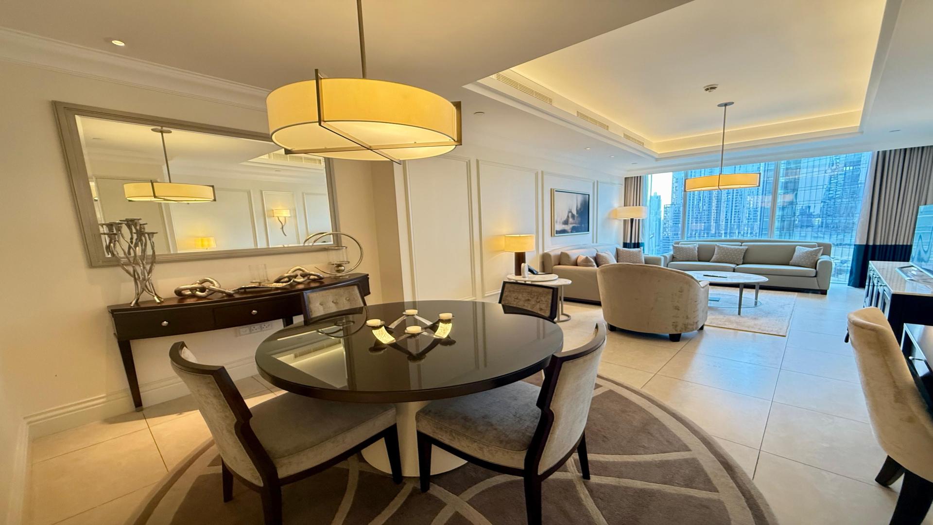 Luxurious living room in 1-bedroom apartment for rent, Kempinski BLVD, Downtown Dubai