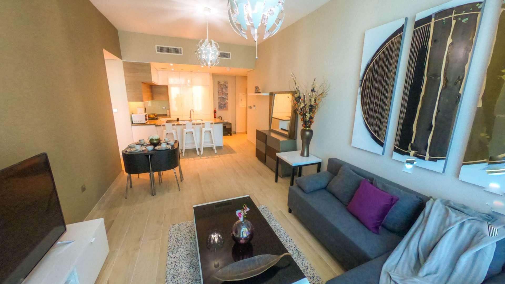 Balcony view of Dubai Marina from modern 1-bedroom apartment in Studio One