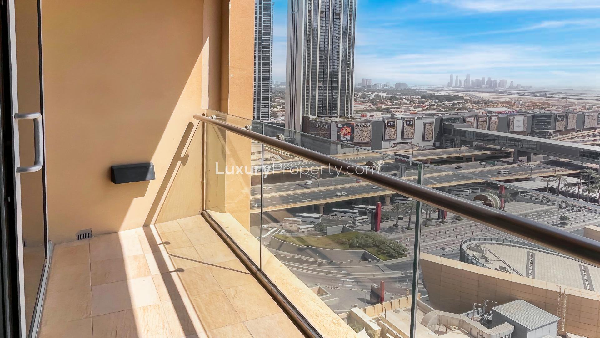 Furnished living room in The Address Dubai Mall apartment, Downtown Dubai, available for rent