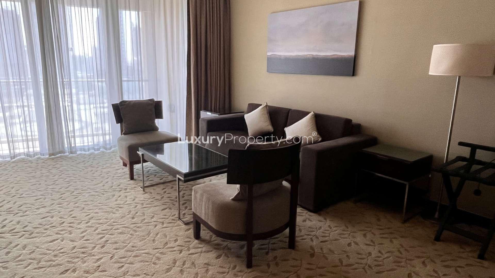 Balcony view from 6-bedroom apartment in Address Residences Dubai Mall, Downtown Dubai skyline