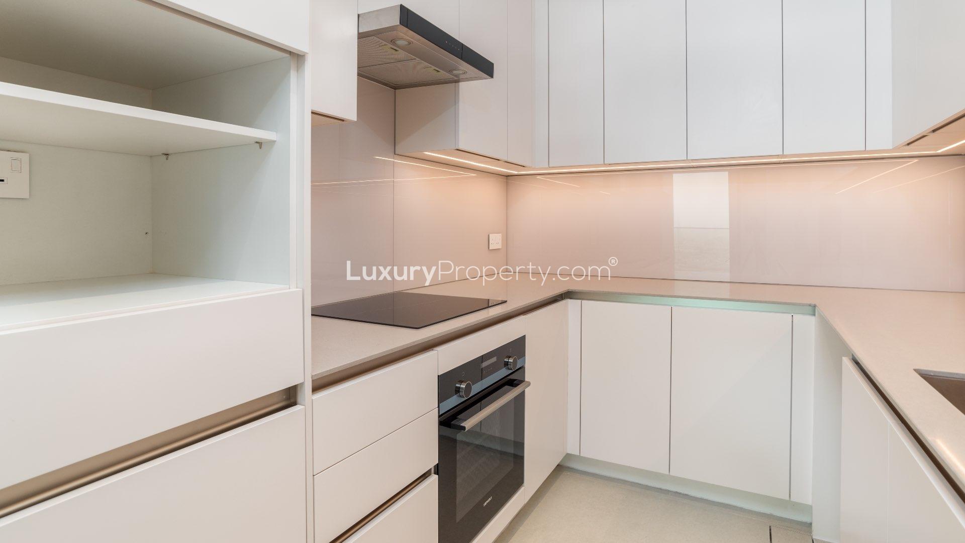 Modern kitchen in one-bedroom apartment, The Address Jumeirah Resort & Spa, Jumeirah Beach Residence