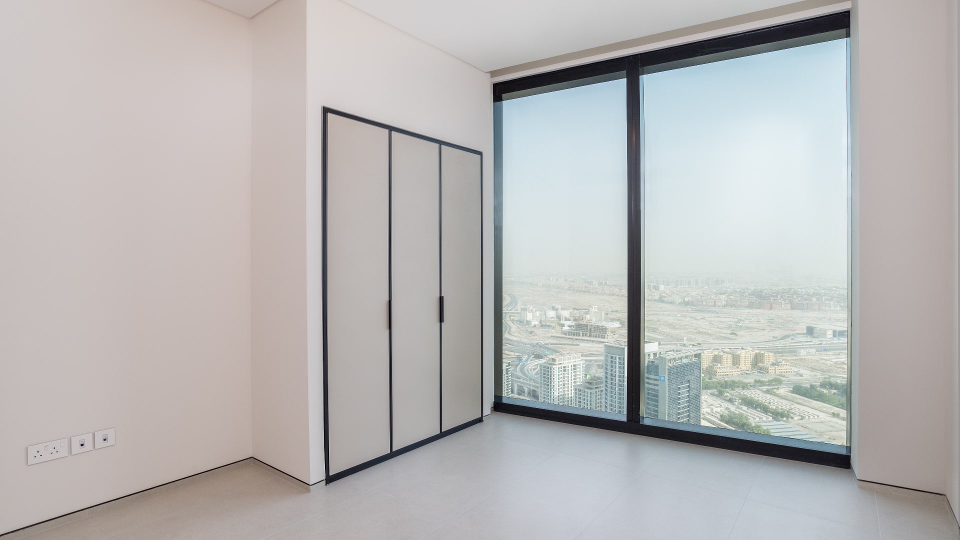 High floor apartment view of Jumeirah Beach Residence skyline from The Address Jumeirah Resort