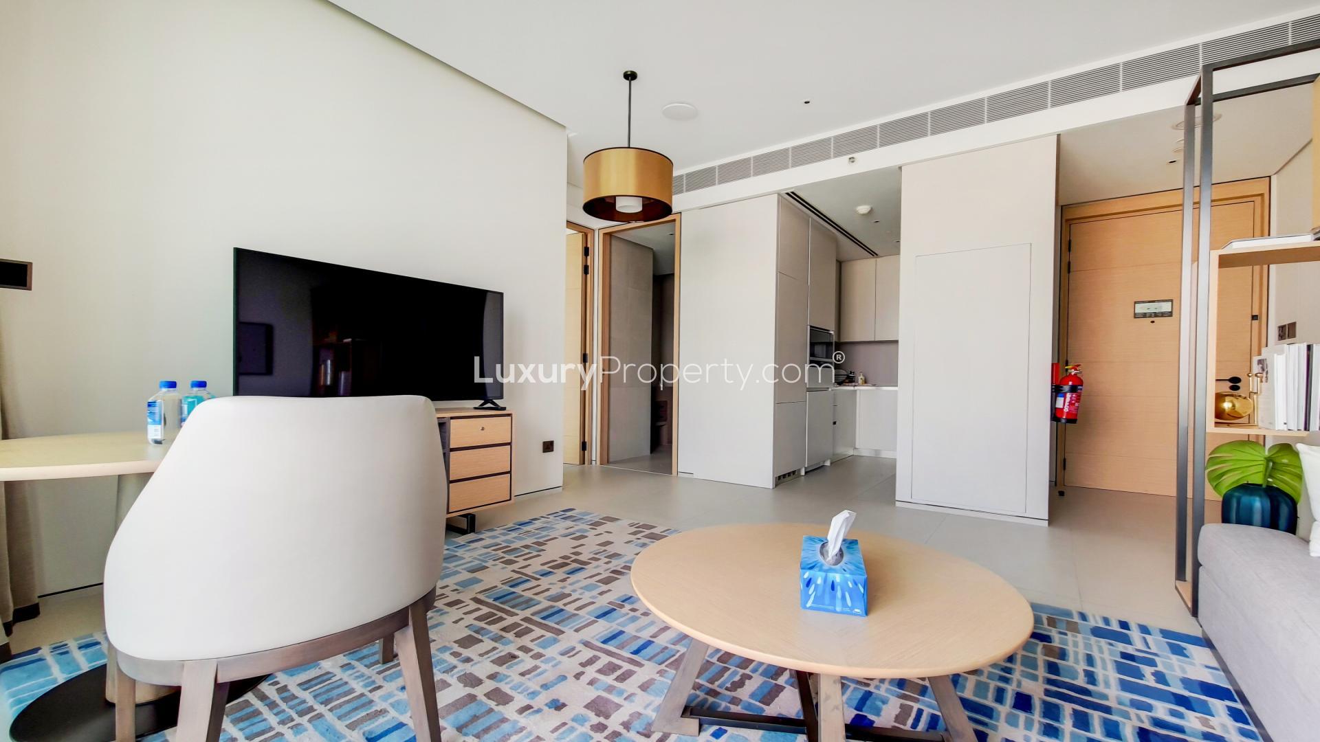 Balcony view from serviced apartment in The Address Jumeirah Resort, Jumeirah Beach Residence