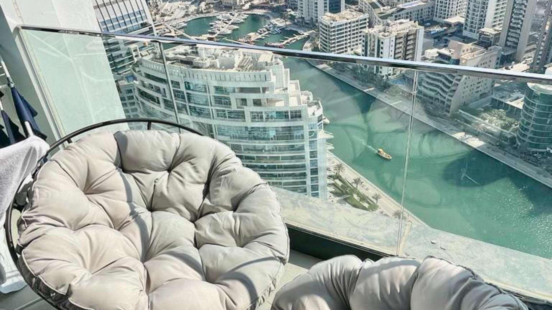 Modern living room in luxury 1-bedroom apartment, The Address Jumeirah Resort, JBR