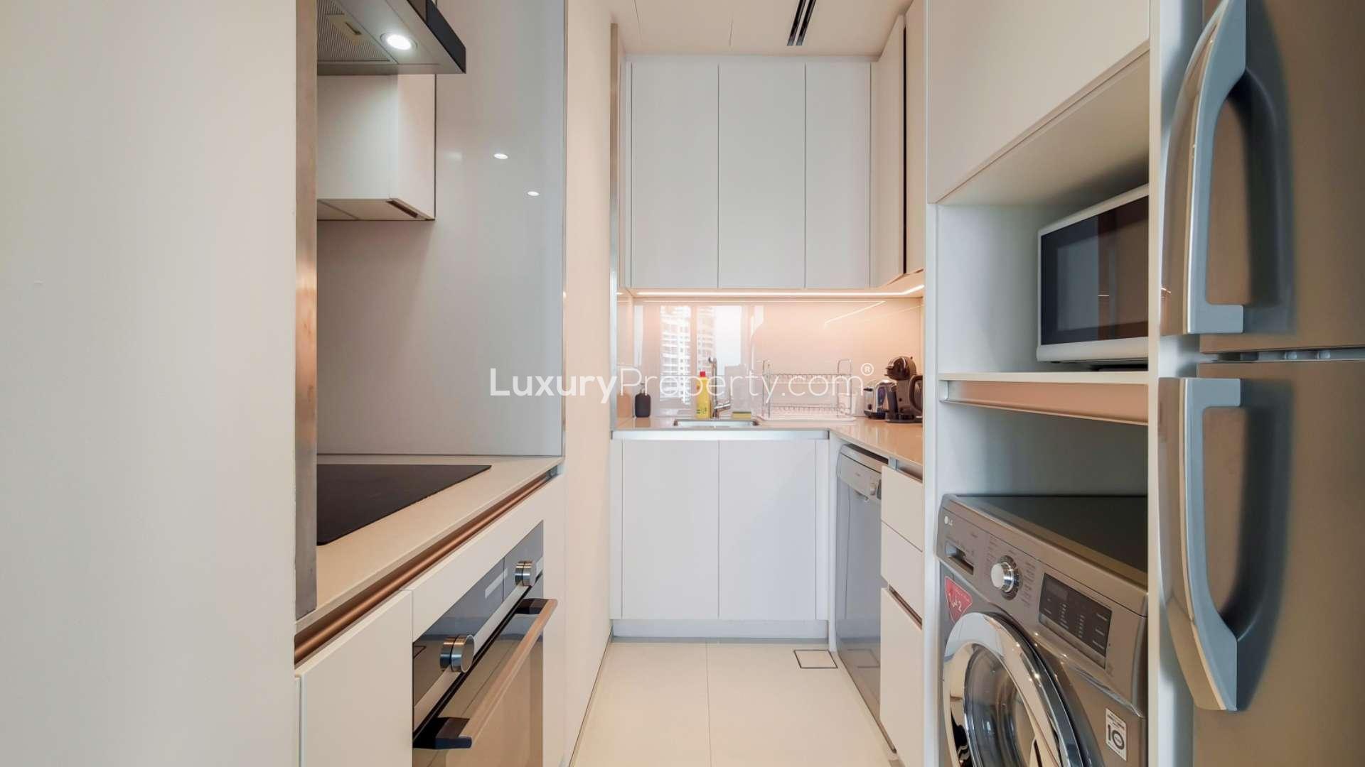 Modern kitchen in fully furnished Jumeirah Beach Residence apartment, The Address Jumeirah Resort
