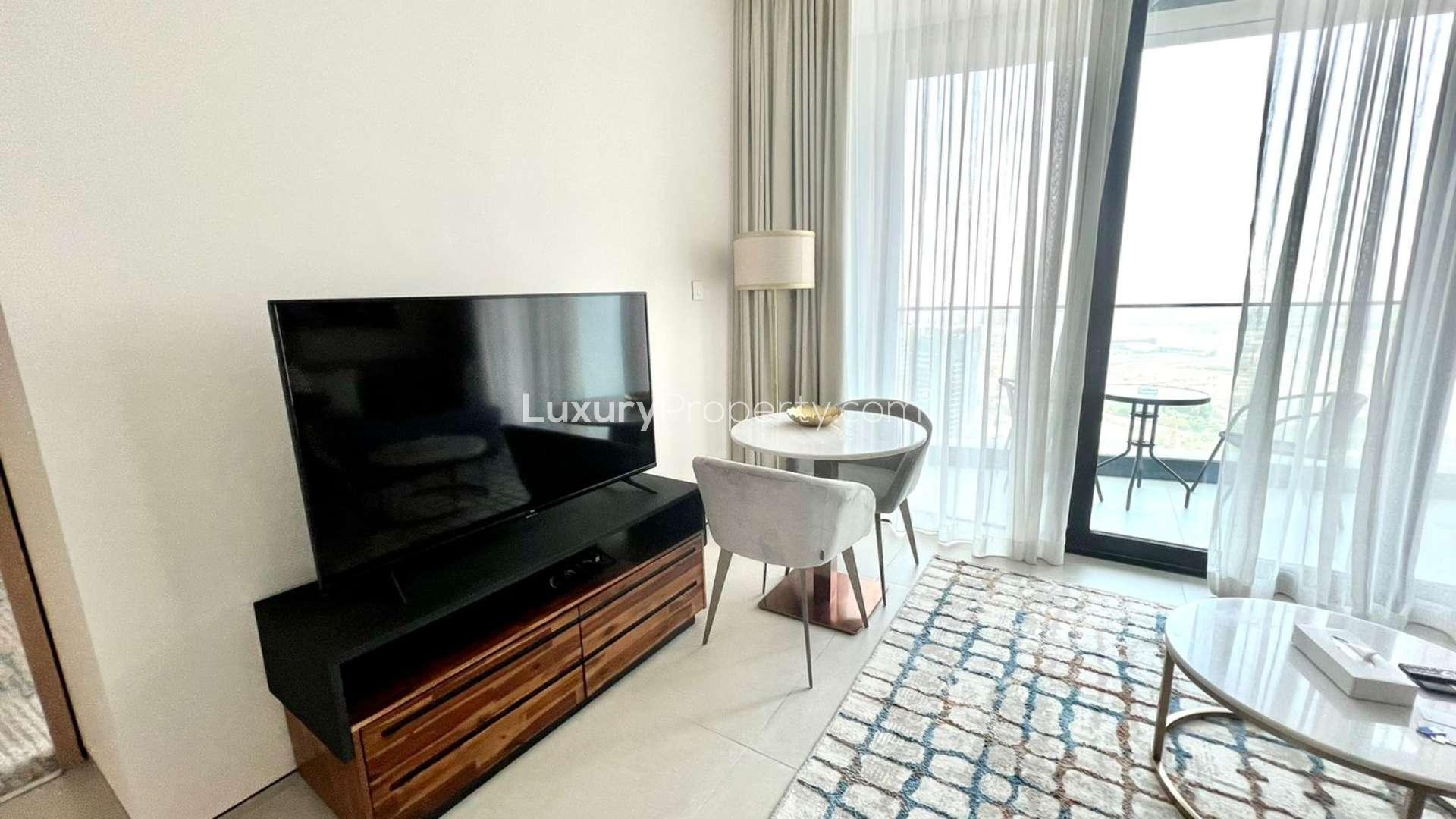 Luxury bedroom in The Address JBR apartment with sea and marina views, Jumeirah Beach Residence