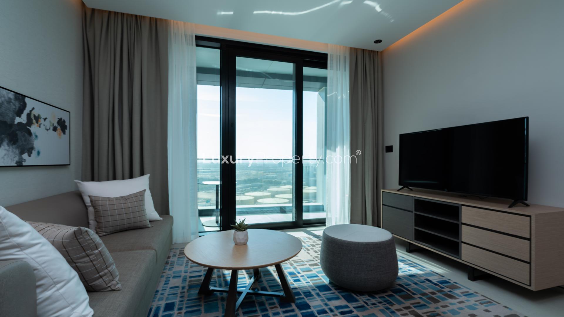 High-floor apartment view of Marina, Jumeirah Beach Residence, The Address Jumeirah Resort