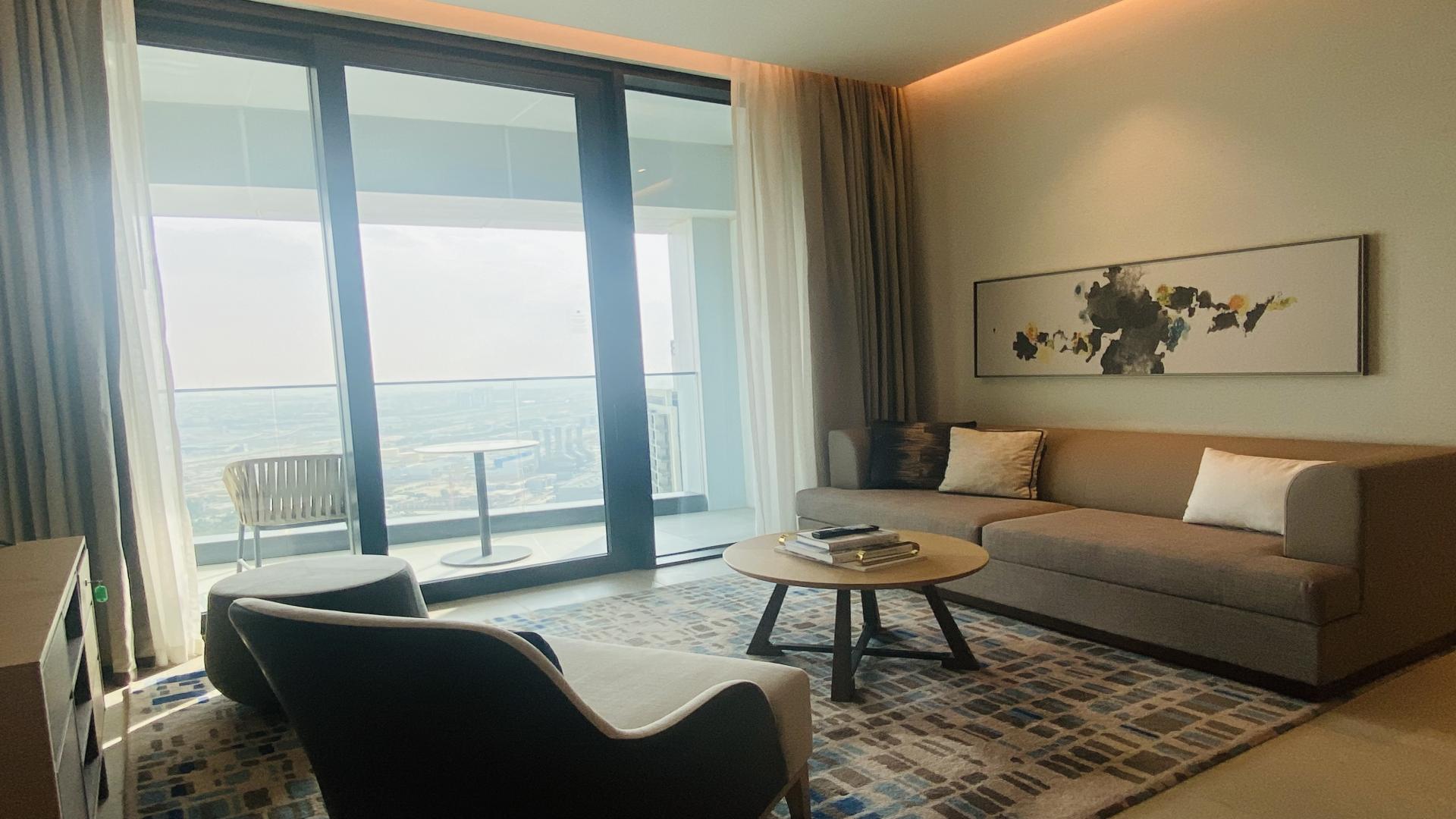 Furnished living room in beachfront apartment, The Address Jumeirah Resort, Jumeirah Beach Residence