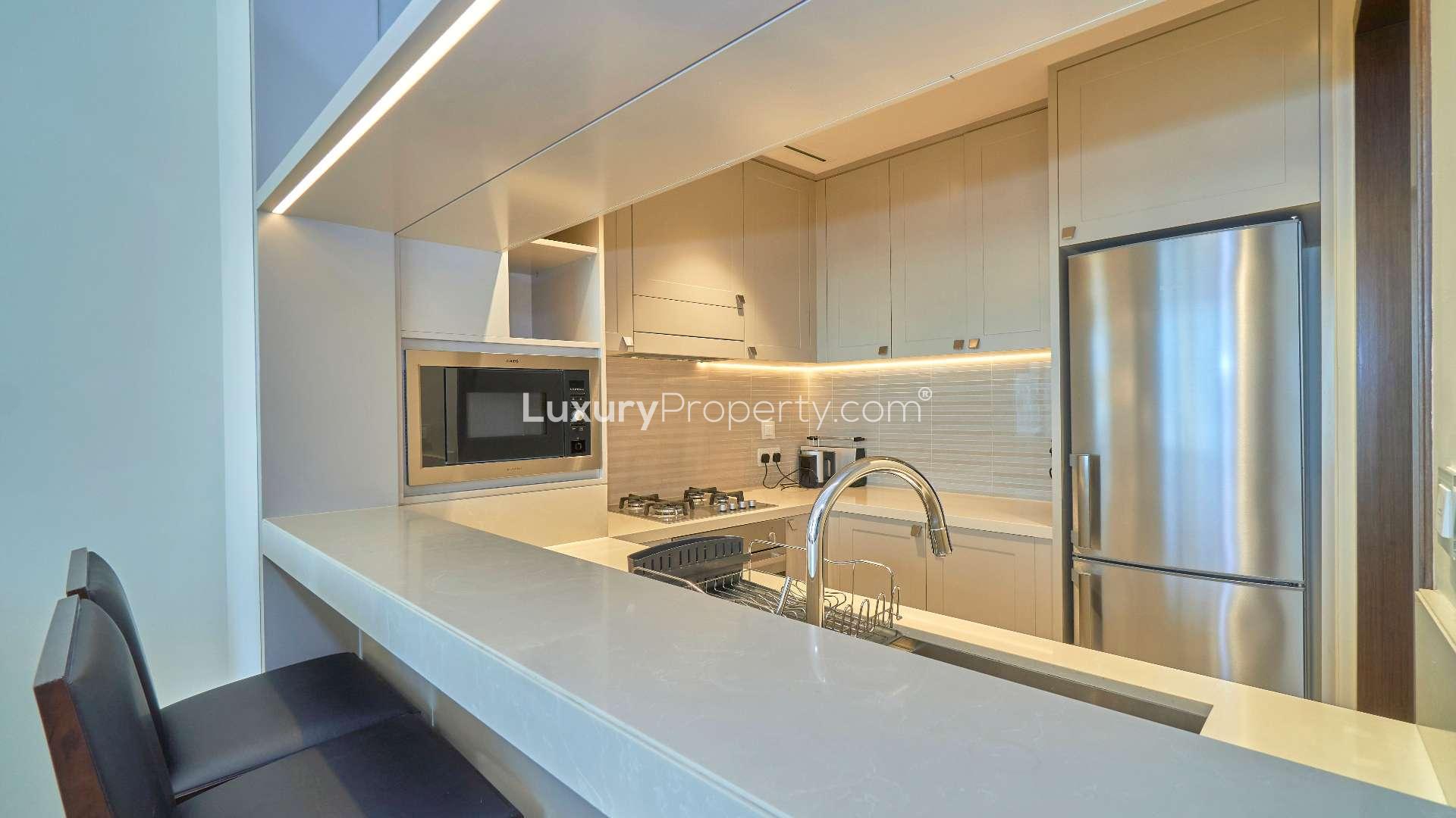 Luxurious bathroom in serviced one-bedroom apartment, The Address Residence Fountain Views, Downtown Dubai