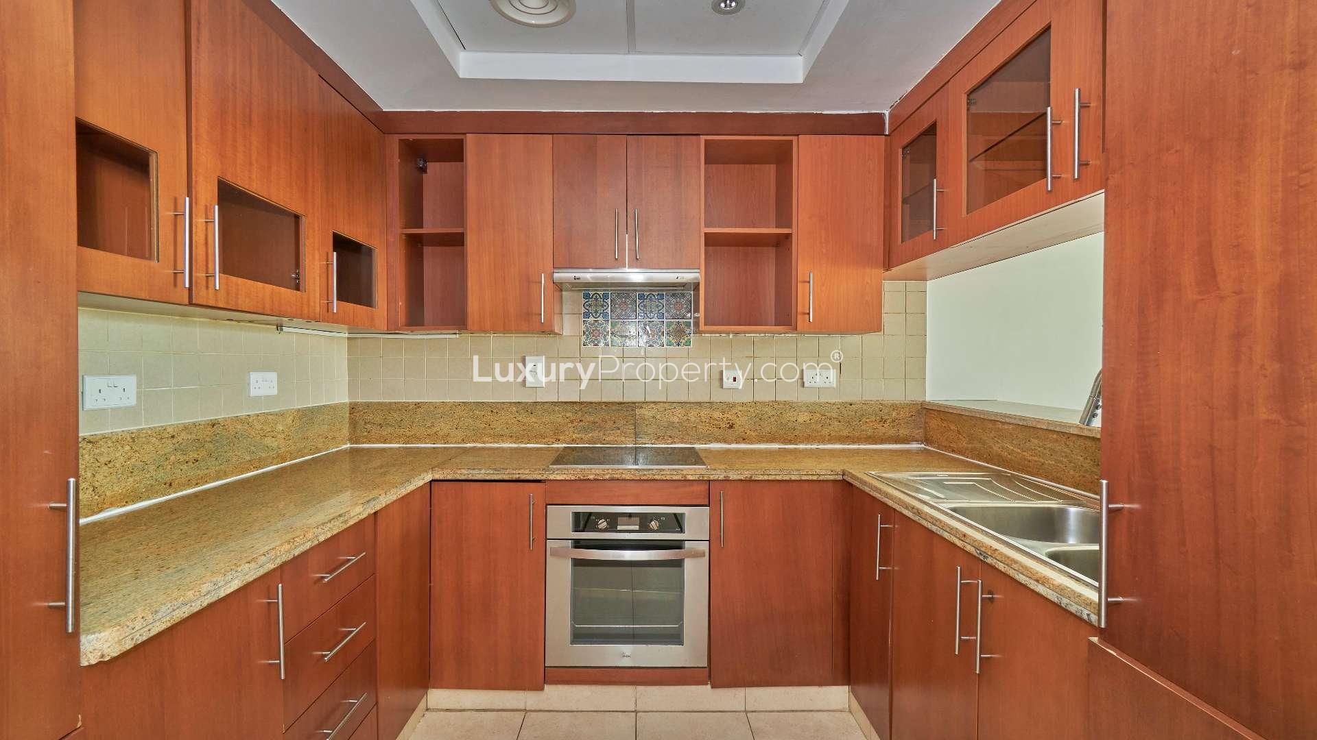 High-floor apartment living room with city view in The Fairways, The Views, Dubai