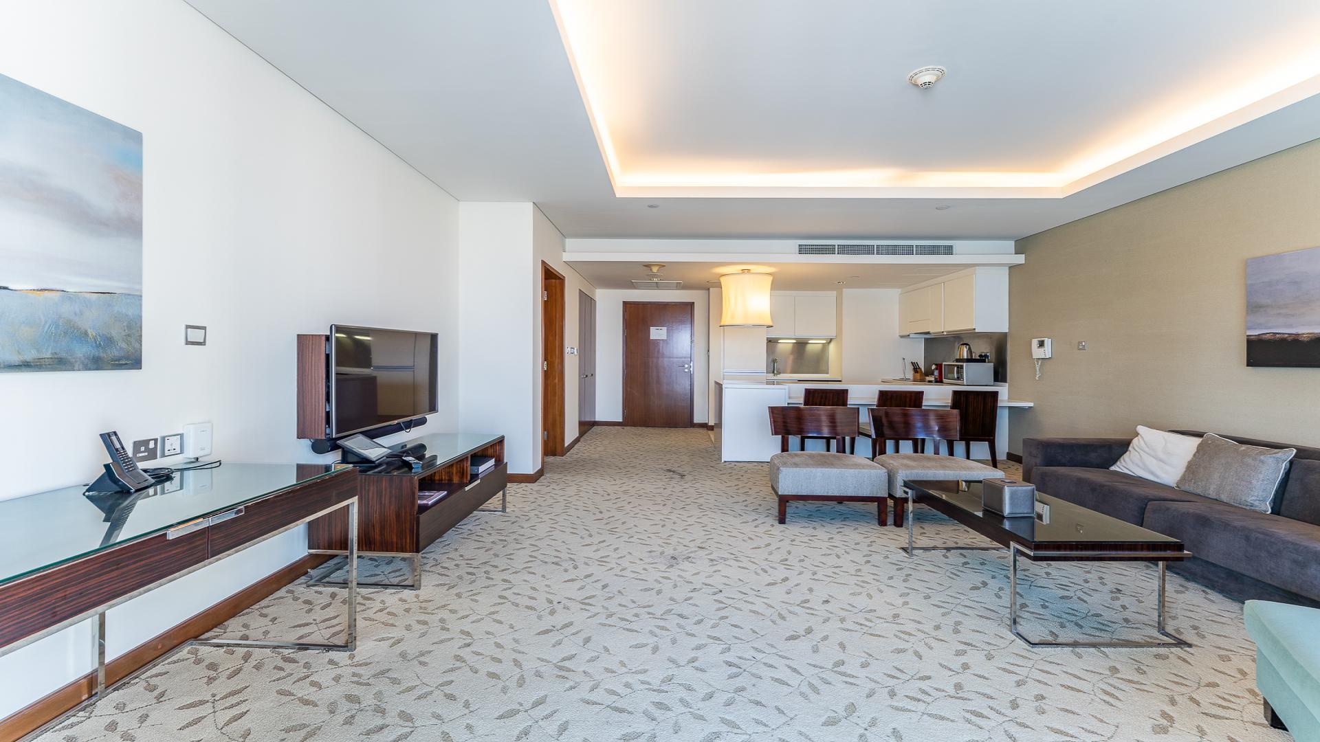 Modern living room in 1-bedroom apartment, Dubai Mall Residence, Downtown Dubai, with city view