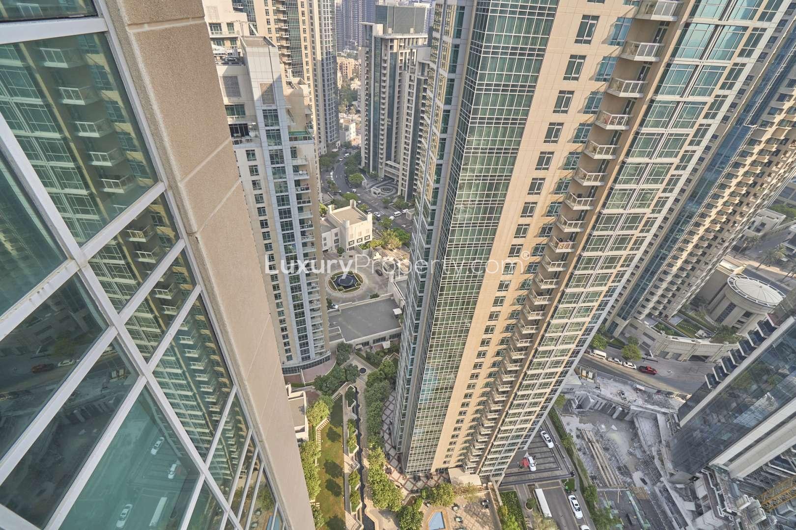 High-rise towers view from 1-bedroom apartment, Residences Tower 1, Downtown Dubai