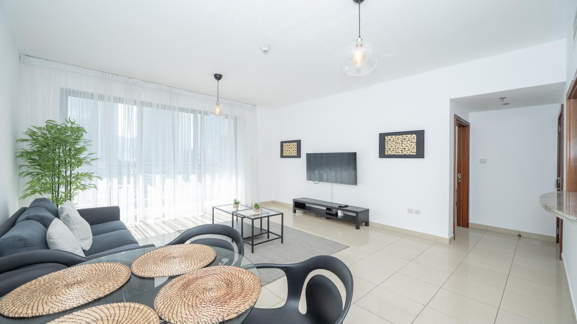 Furnished living room in Standpoint Towers, Downtown Dubai apartment for rent, LP43537