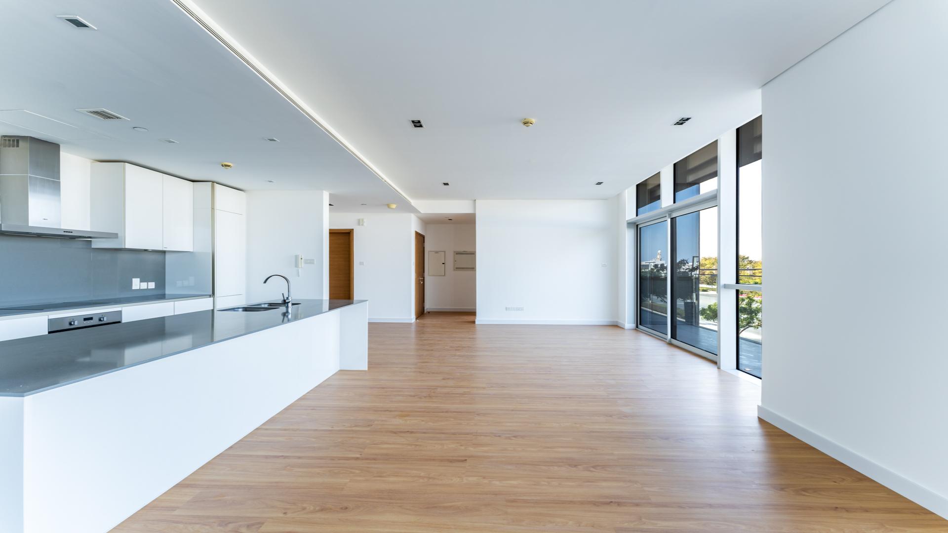 Modern open-plan kitchen and living area in City Walk, Dubai apartment for rent