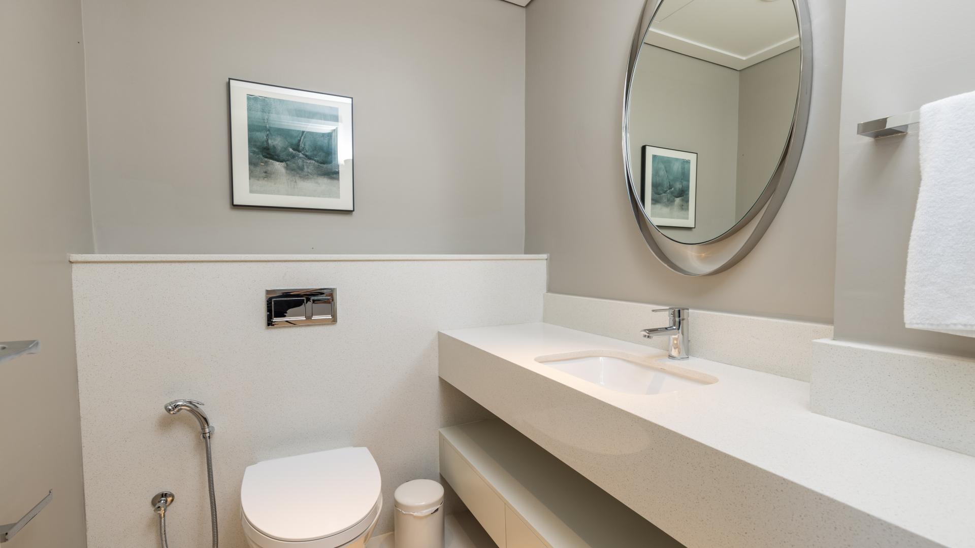 Luxurious living room in 1-bed apartment at Vida Residences, Downtown Dubai, with city views