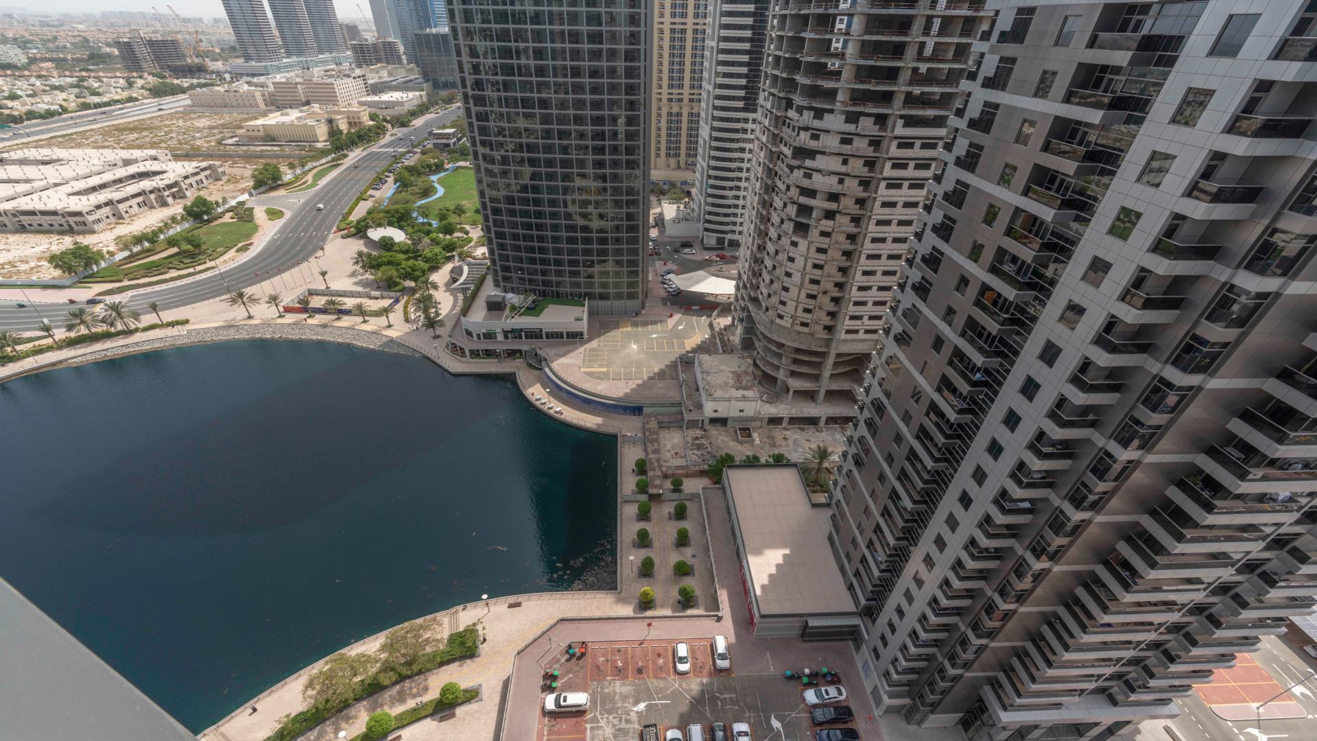 High floor apartment living room in Green Lake Tower 2, JLT, with modern decor