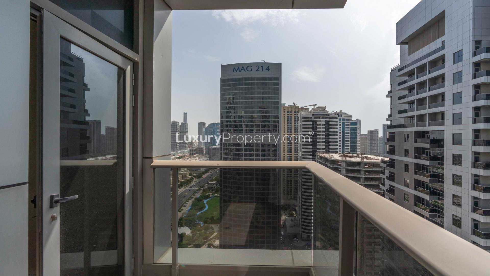 High-floor view from Green Lake Tower 2 apartment, Jumeirah Lake Towers, Dubai