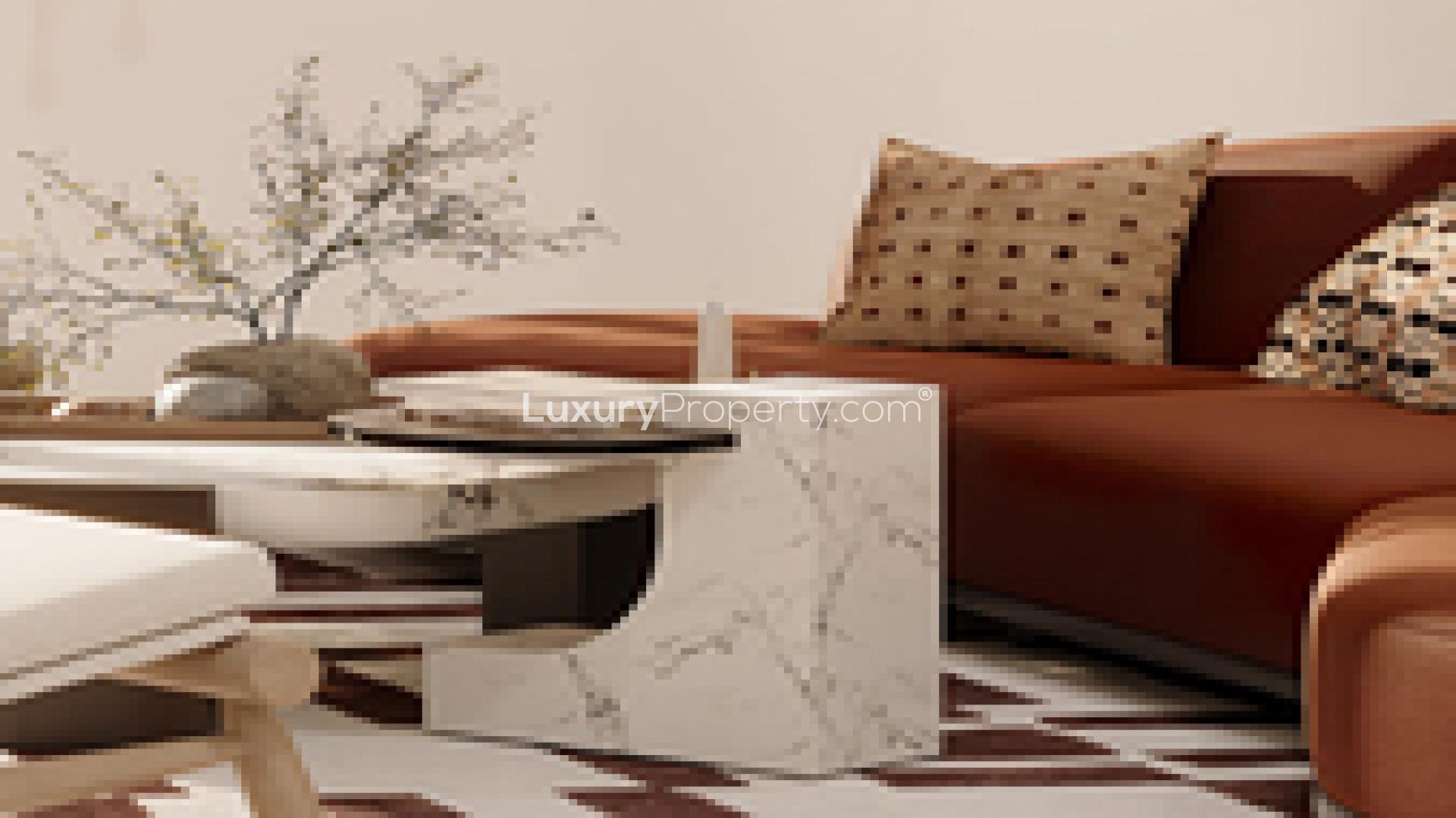 Skyline view from modern apartment in Mina Rashid, Dubai, featuring iconic skyscrapers