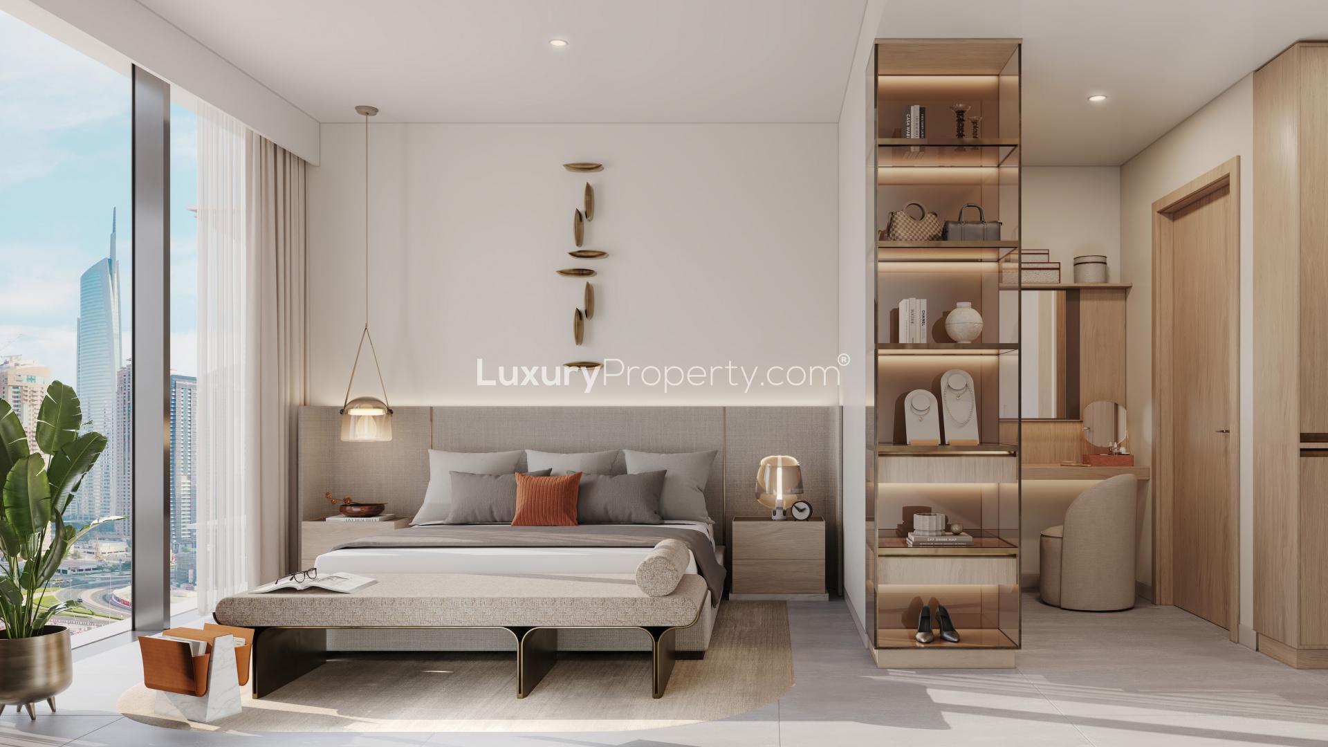 Modern kitchen in one-bedroom apartment, Uptown Dubai, Jumeirah Lake Towers, for sale