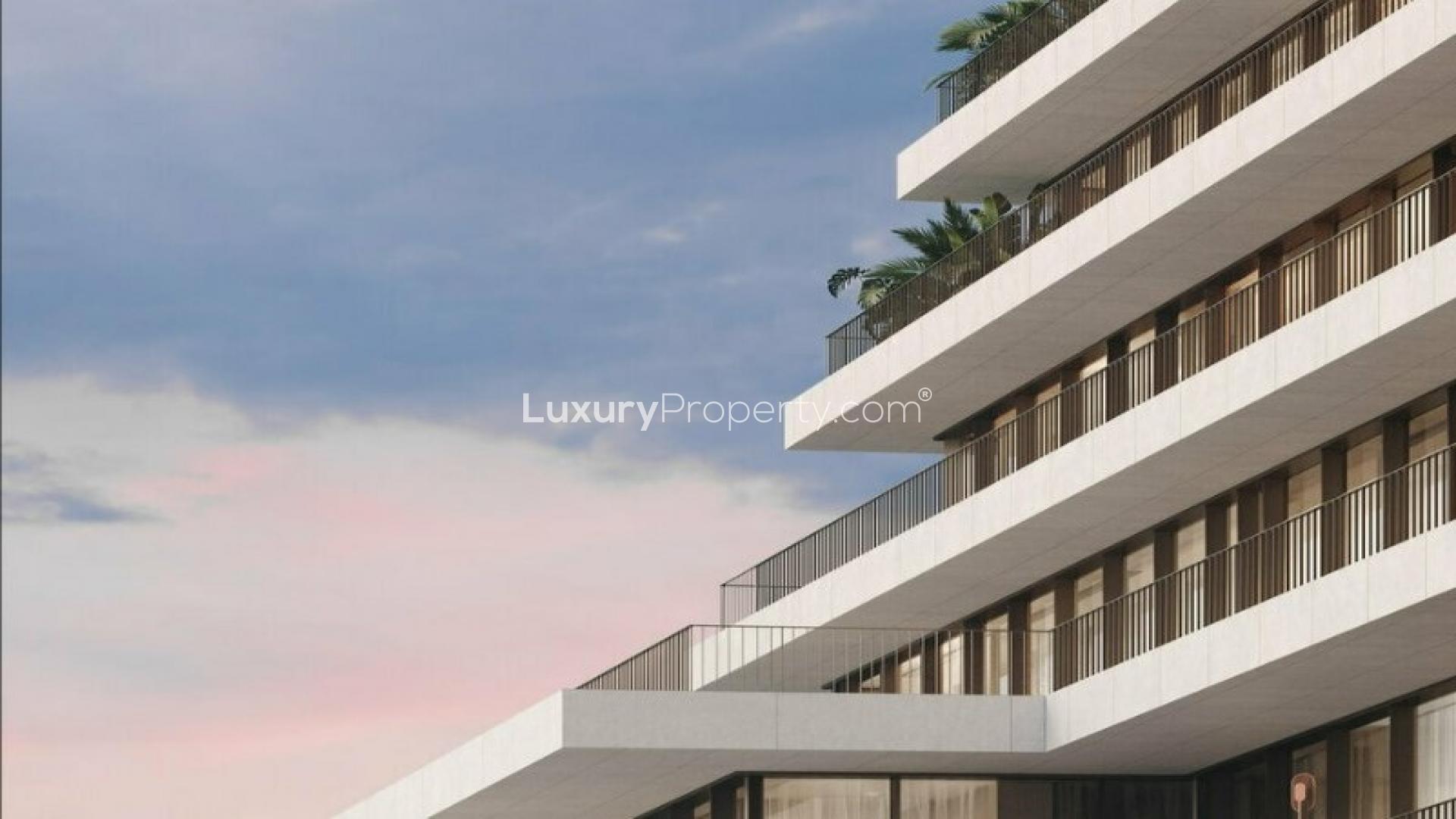 Rooftop terrace with canal view at Eden House, Al Satwa, one-bedroom apartment for sale