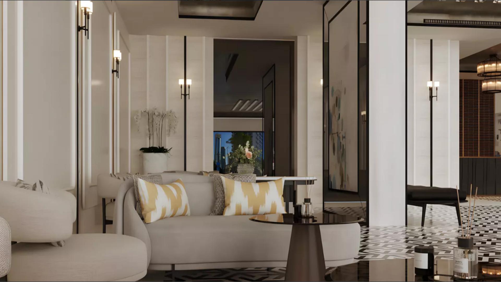 Modern dining area in Volga Tower 1-bedroom apartment, Jumeirah Village Triangle for sale