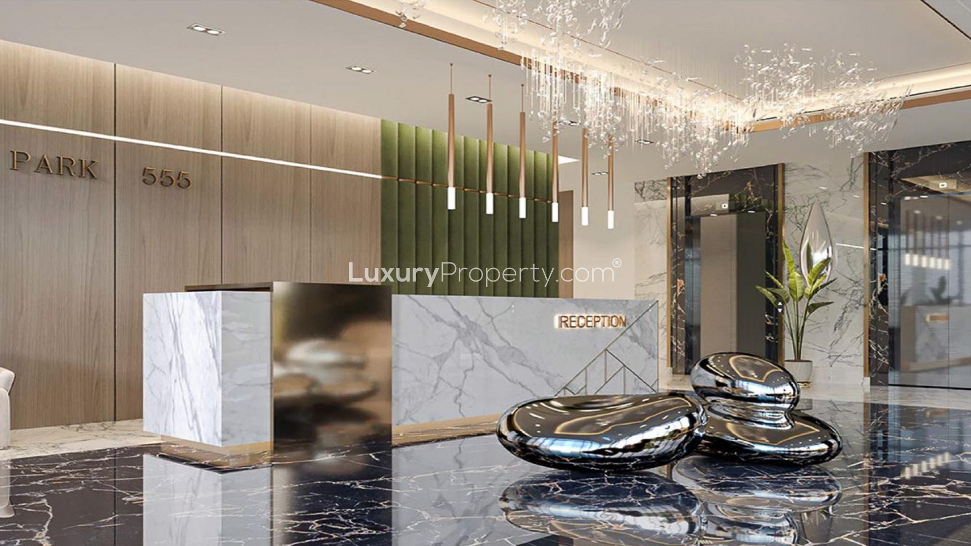 Modern facade of 555 Park Views apartment in Jumeirah Village Triangle, Dubai