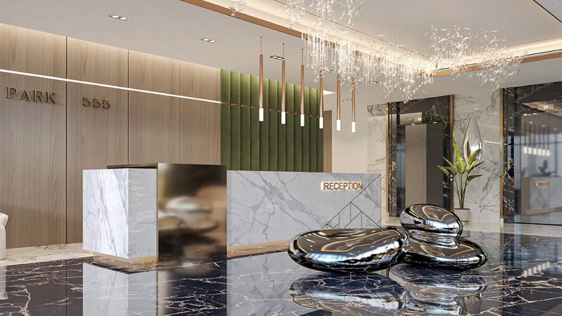 Modern facade of 555 Park Views apartment in Jumeirah Village Triangle, Dubai