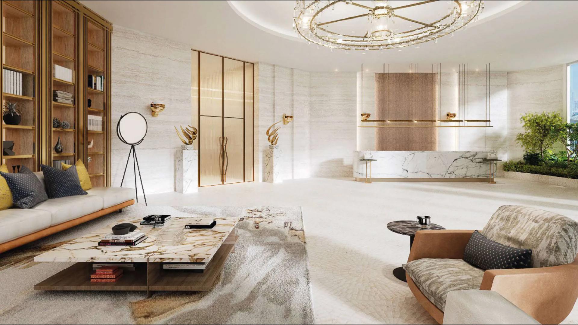 1-bedroom apartment balcony view in Biltmore Residences, Al Sufouh during sunset