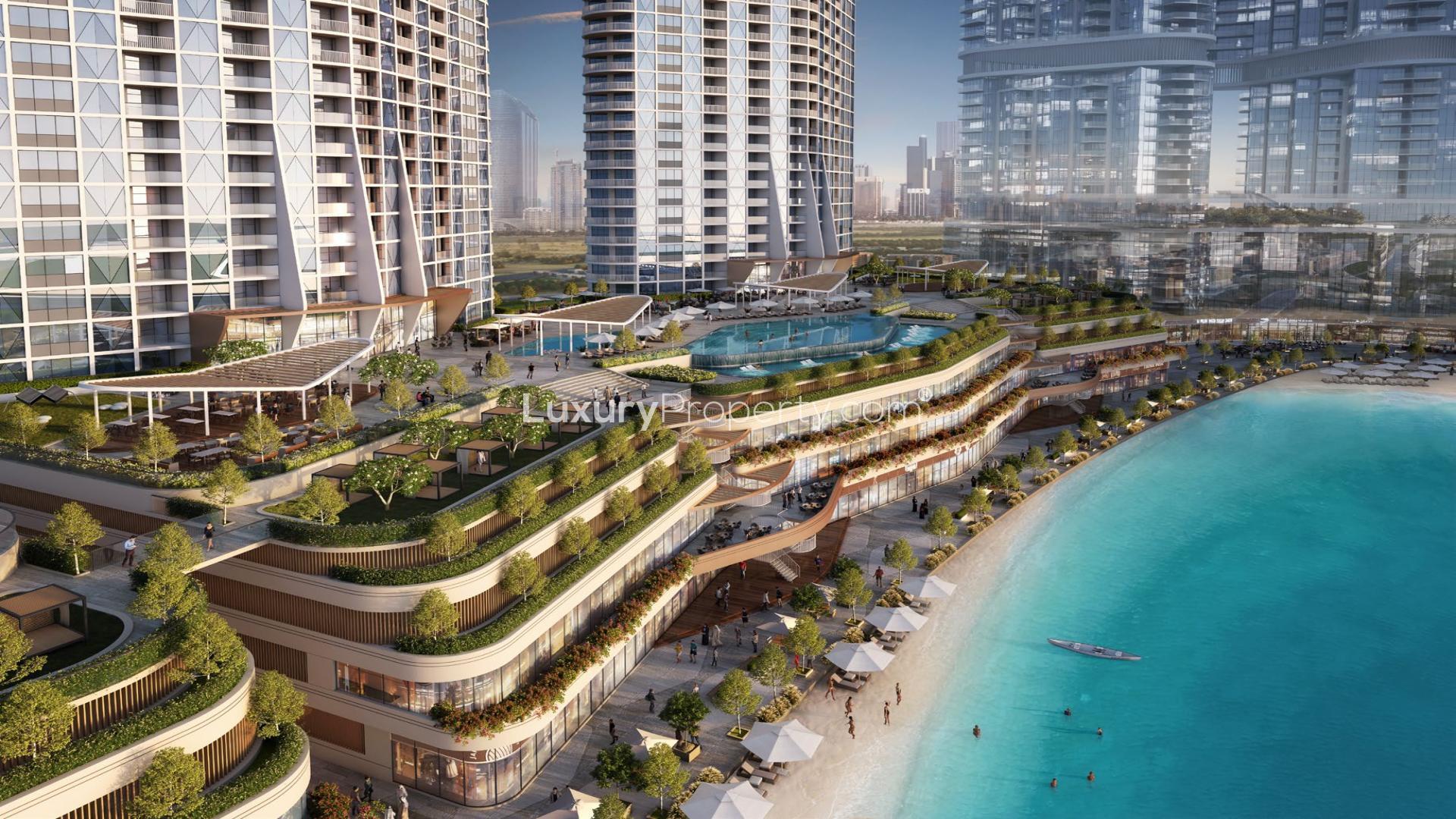 Elegant living and dining area in 1-bedroom apartment at Sobha Hartland II for sale