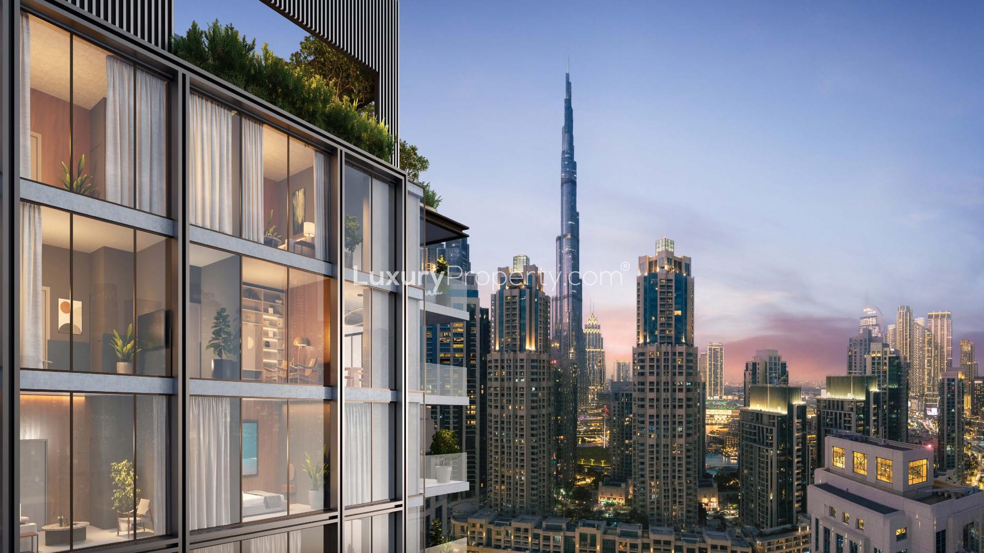 Modern apartment at Rove Home, Business Bay with stunning city skyline view