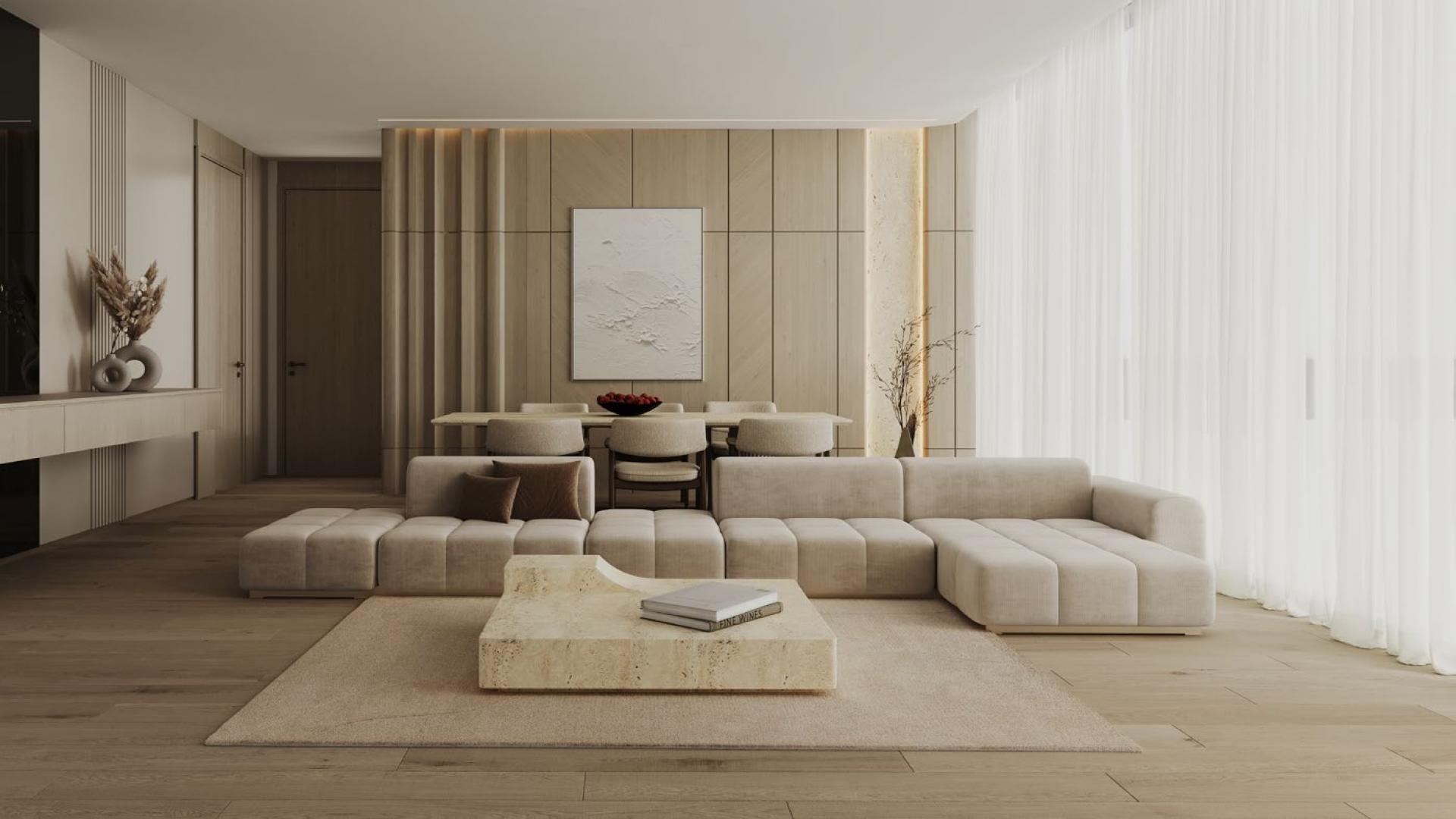 Aerial view of Binghatti Hills apartment complex in Dubai Science Park at night