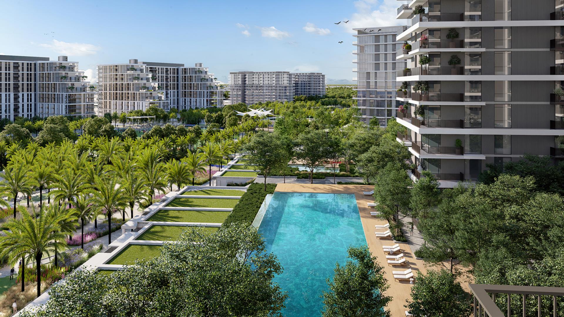 1-Bedroom Apartment View, Palace Residences, Dubai Hills Estate, Overlooking Lush Greenery and Cityscape